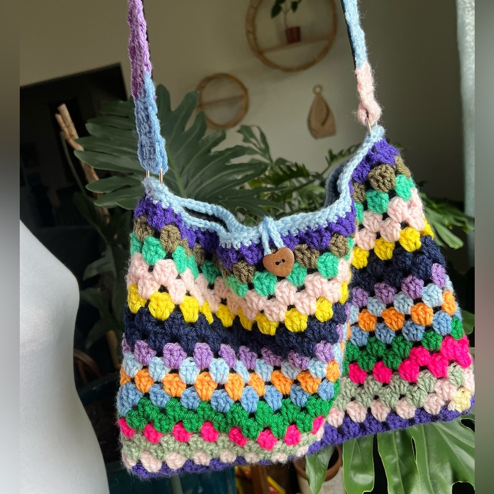 Colorful Crochet Shoulder Bag - Picture 3 of 7
